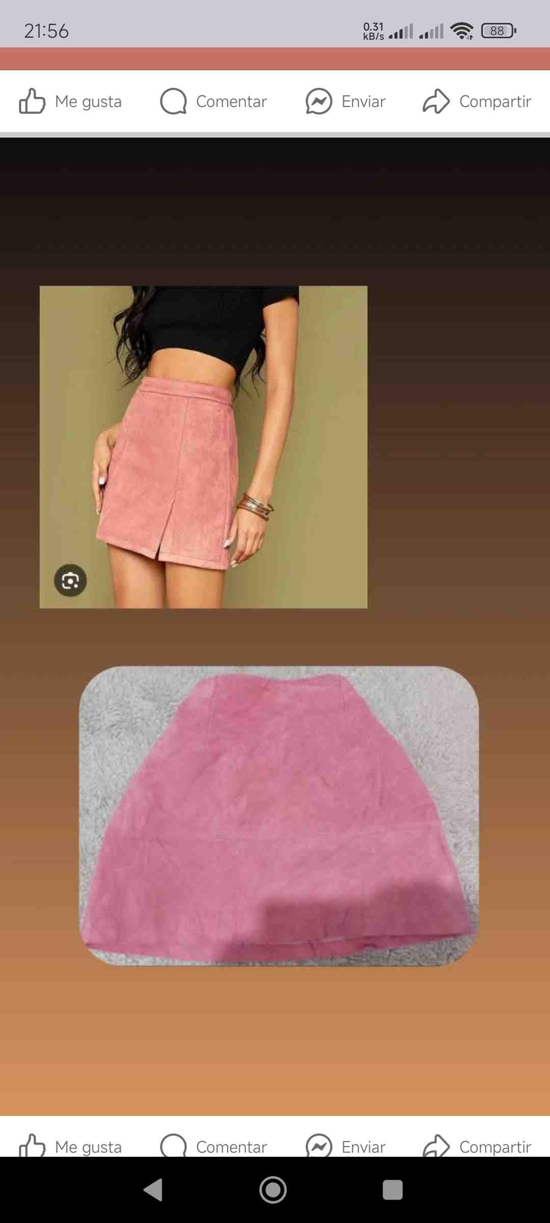 Falda rosa